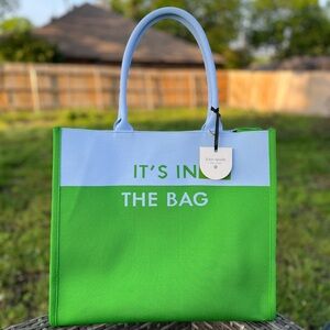 Kate Spade x Target Green and Blue Colorblock Knit Tote